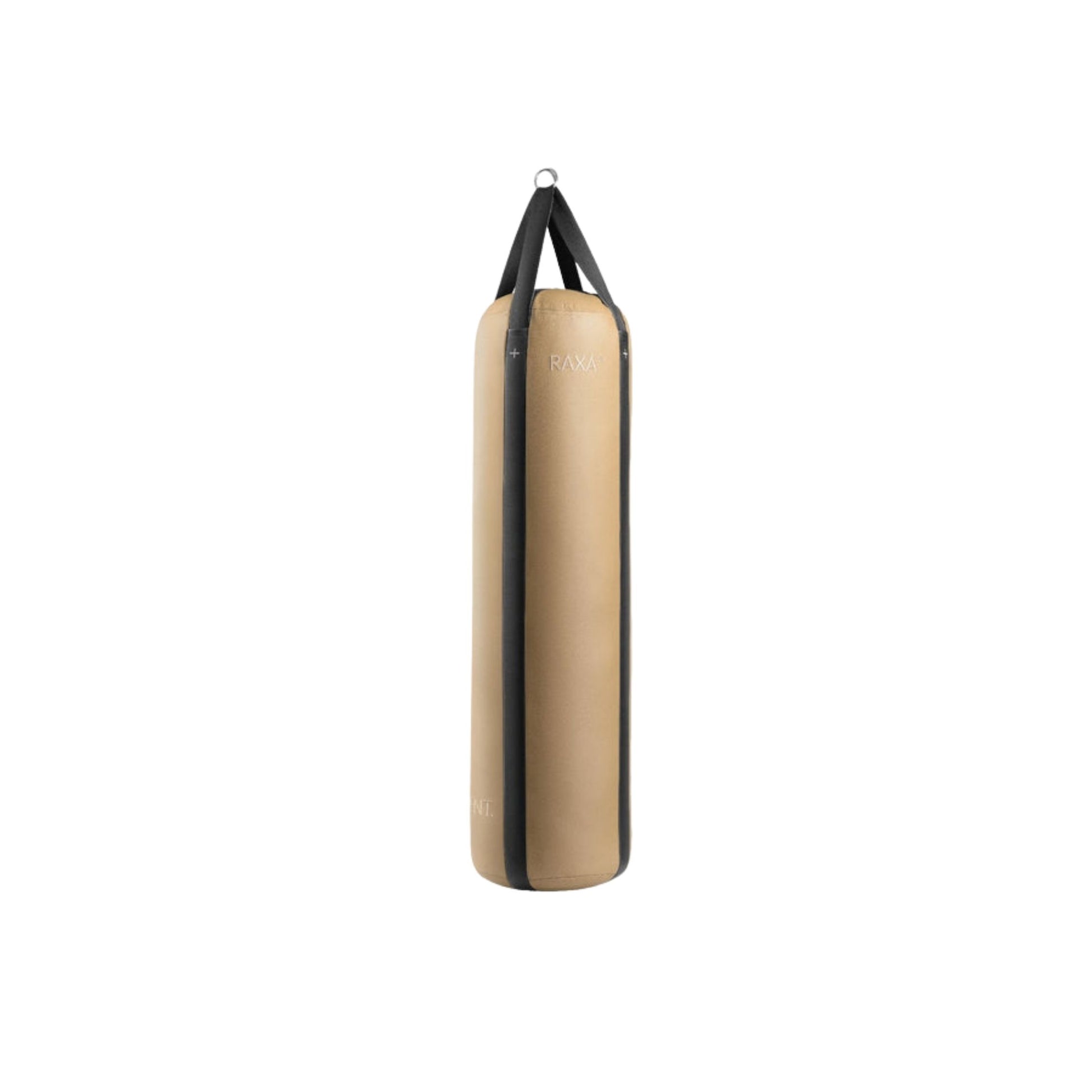 Luxury boxing equipment, handcrafted genuine Italian leather punching bag, filled with genuine leather scraps. Base & accent leather in default color. PENT. RAXA - Handcrafted Leather Punching Bag 