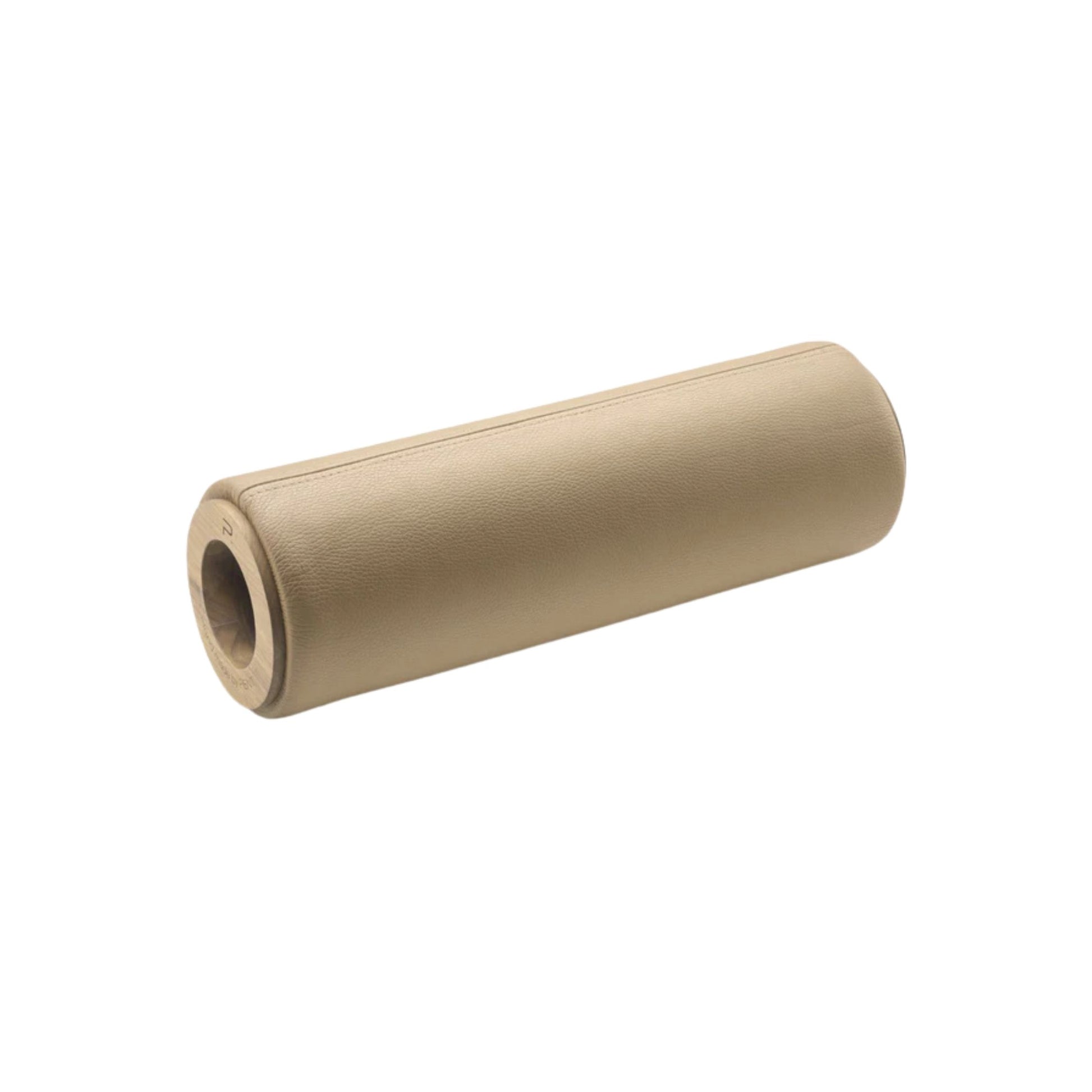 Luxury fitness equipment, handcrafted stretching roller with natural wood and luxurious leather. PENT. ROLA - Luxury Stretching Roller
