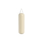 Luxury boxing equipment, handcrafted genuine Italian leather punching bag, filled with genuine leather scraps. Base leather in beige and accent leather in white color. PENT. RAXA
