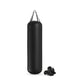 Luxury boxing equipment, handcrafted genuine Italian leather punching bag and boxing gloves, filled with genuine leather scraps. With full black base & accent Italian leather. PENT. RAXA