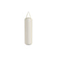 Luxury boxing equipment, handcrafted genuine Italian leather punching bag, filled with genuine leather scraps. Base leather in white and accent leather in beige color. PENT. RAXA