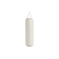 Luxury boxing equipment, handcrafted genuine Italian leather punching bag, filled with genuine leather scraps. Both base and accent leather in white color. PENT. RAXA