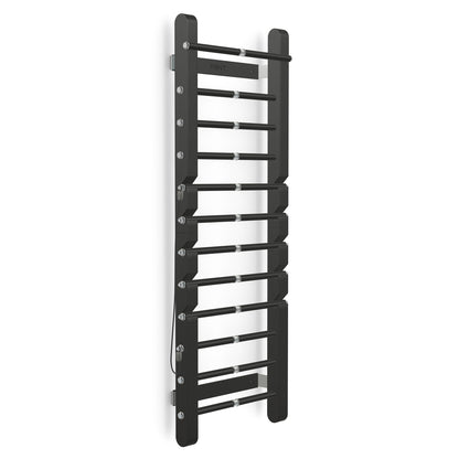 Luxurious home gym equipment, luxury wall bar with removable rungs handcrafted with stainless steel and premium natural black ash wood. PENT. SCALA