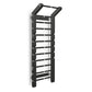 Luxurious home gym equipment, luxury wall bar with removable rungs and pull up bar handcrafted with stainless steel and premium natural black ash wood. PENT. SCALA