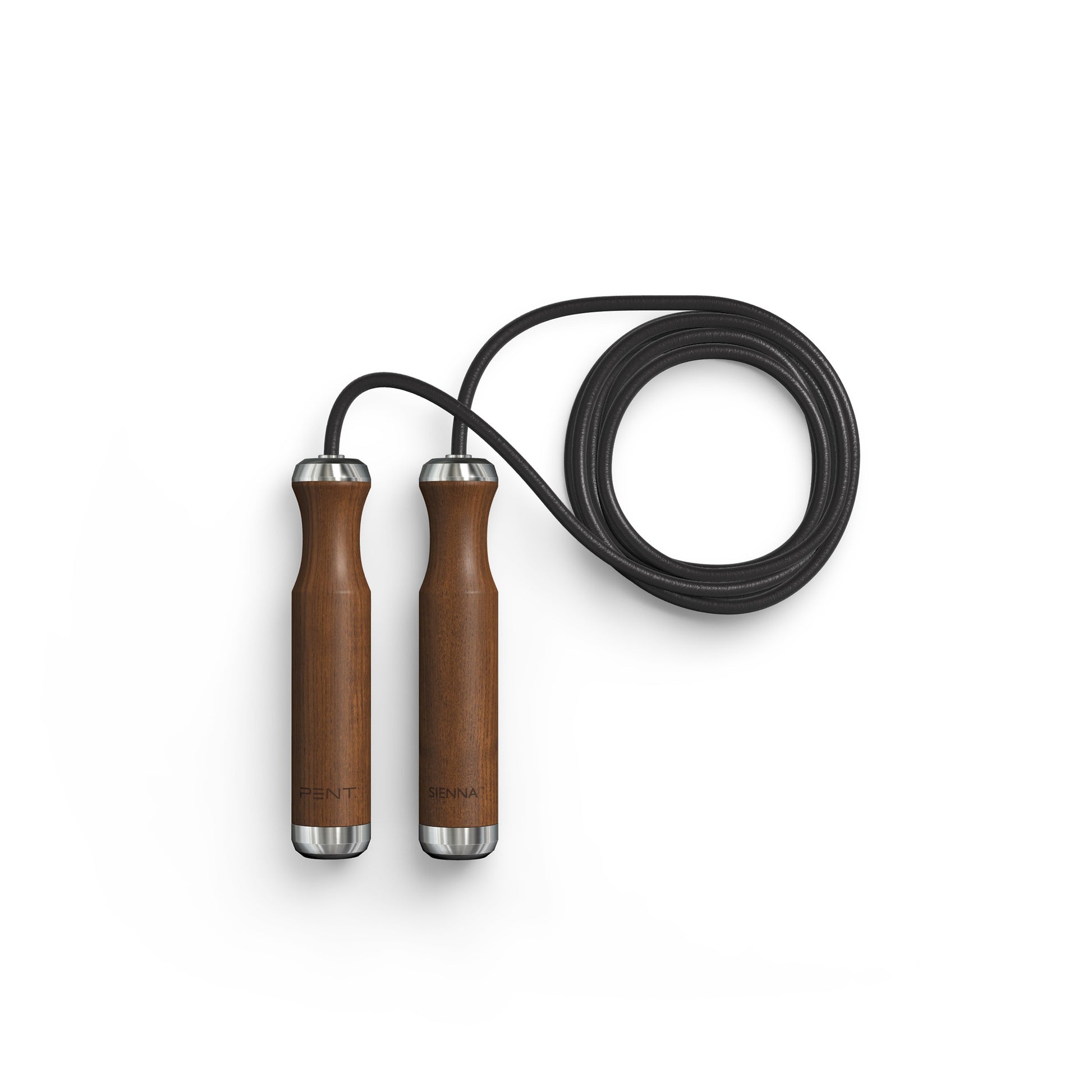  Luxury exercise equipment, luxurious skipping rope handcrafted from the finest natural wood, in walnut stained ash wood finish. PENT. SIENNA - Luxury Skipping Rope