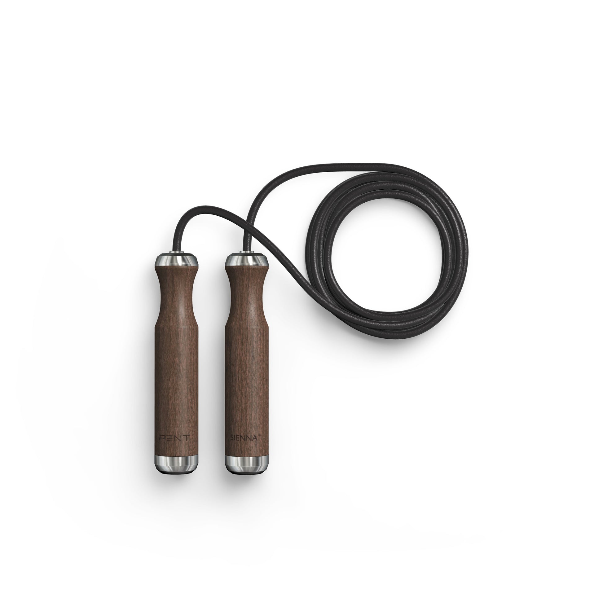  Luxury exercise equipment, luxurious skipping rope handcrafted from the finest natural wood, in dark walnut wood finish. PENT. SIENNA - Luxury Skipping Rope