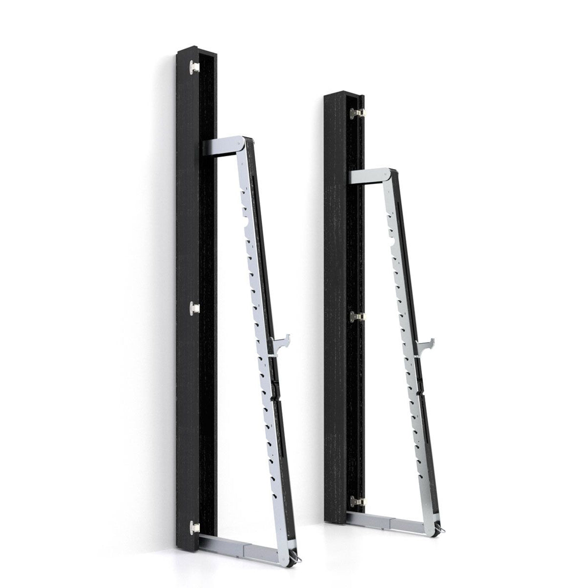 A luxurious squat rack made with shadow black wood and stainless steel, perfect for a large range of activities. NOHRD Squat Rack