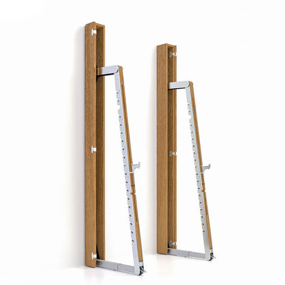 A luxurious squat rack made with solid oak wood and stainless steel, perfect for a large range of activities. NOHRD Squat Rack