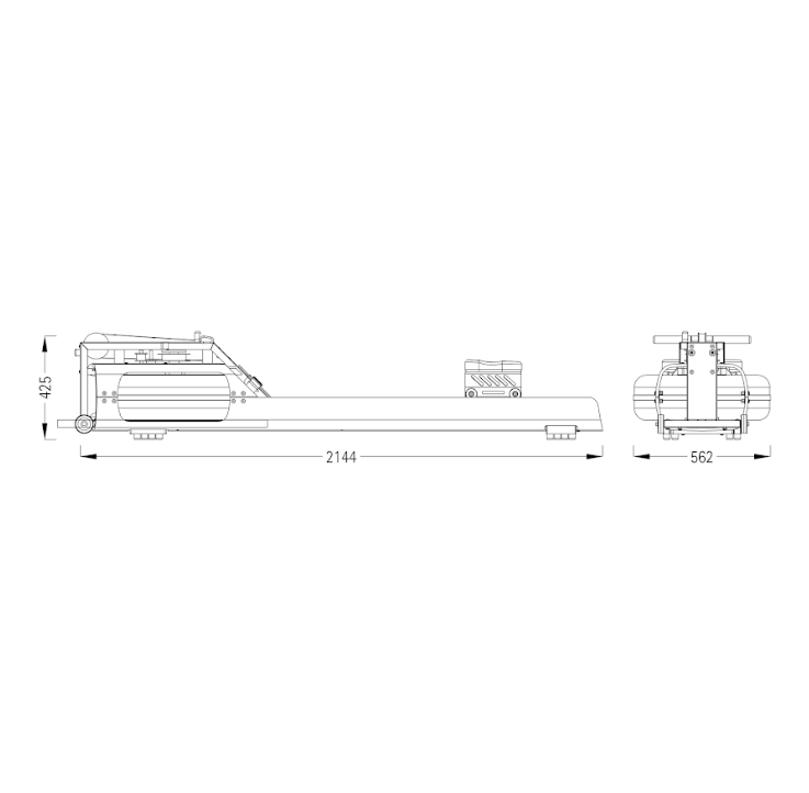 Dimension images for Stil-Fit Flow One - Rowing Machine, luxury fitness equipment 