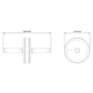 (Dimension Image) A luxurious home gym equipment, wooden ab roller with natural walnut wood, premium steel and genuine leather in brown colour, designed for core workouts. PENT. TWISTA- Luxury Ab Roller