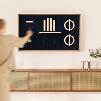Minimalist wall-mounted fitness solution that doubles as interior décor.