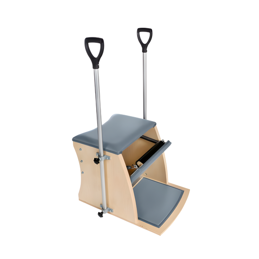 Pilates Scandinavia Wunda Chair with Handles in natural wood and stainless steel finish