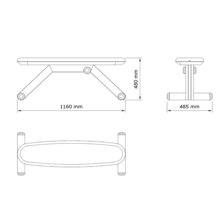 Dimension information for Luxury home gym equipment, exercise bench handcrafted with stainless steel, premium Italian leather and natural wood. PENT. BANKA - Luxury Exercise Bench