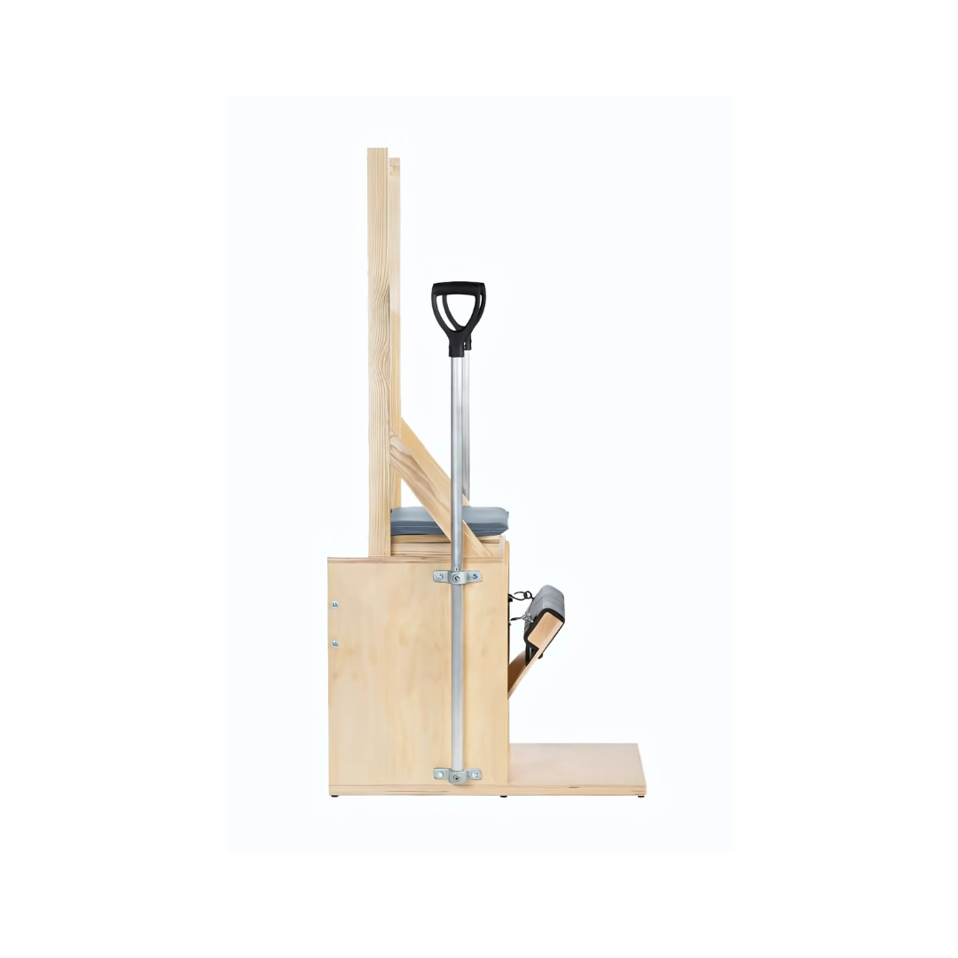 Luxury High Chair side view showing natural wood craftsmanship with Scandinavian minimalist design.