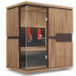 A full-spectrum infrared sauna with premium wood finish. Model (Conquer), 3 person capacity. Sunlighten - mPulse Smart Infra Red Sauna