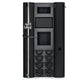 A modern full body workout equipment featuring cable machine, cross country ski trainer, four pairs of swing weight and touchscreen tablet, in black wood finish. NOHRD Wall Compact - All-in-One Exercise Wall
