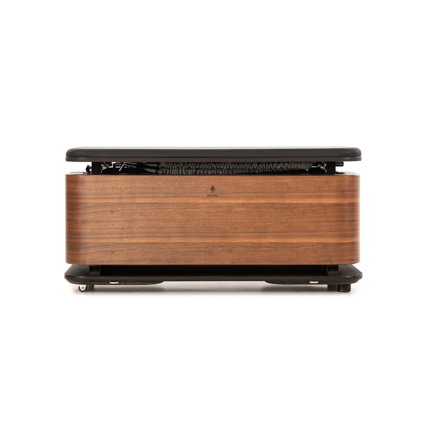 A luxury fitness equipment, Nohrd Stepbox - all in one fitness box made with natural walnut wood.