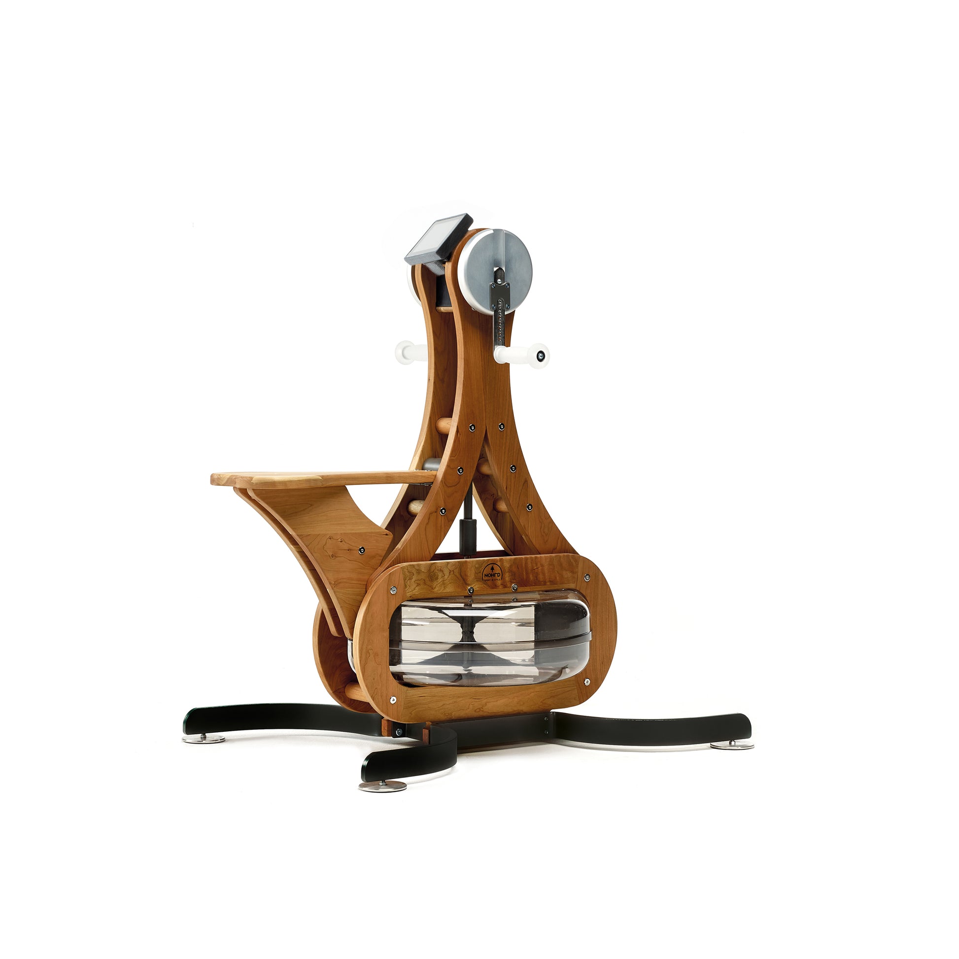 Luxury gym equipment, made with natural cherry wood, for cardio workout. NOHRD WaterGrinder.