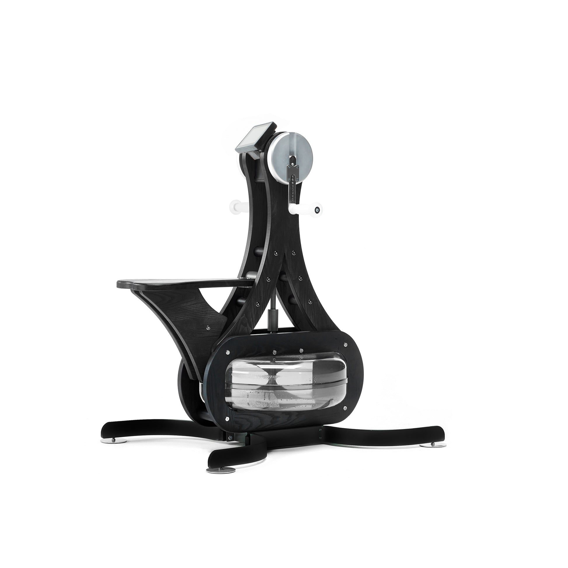 Luxury gym equipment, made with natural black wood, for cardio workout. NOHRD WaterGrinder.
