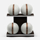 MOXA Set - Set of Handcrafted Weighted Balls on horizontal wooden stand