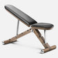 Bespoke luxury fitness equipment by Cycling Bears. PENT BANKA fully customisable, adjustable gym bench made of Natural Wood, stainless steel and calf leather.
