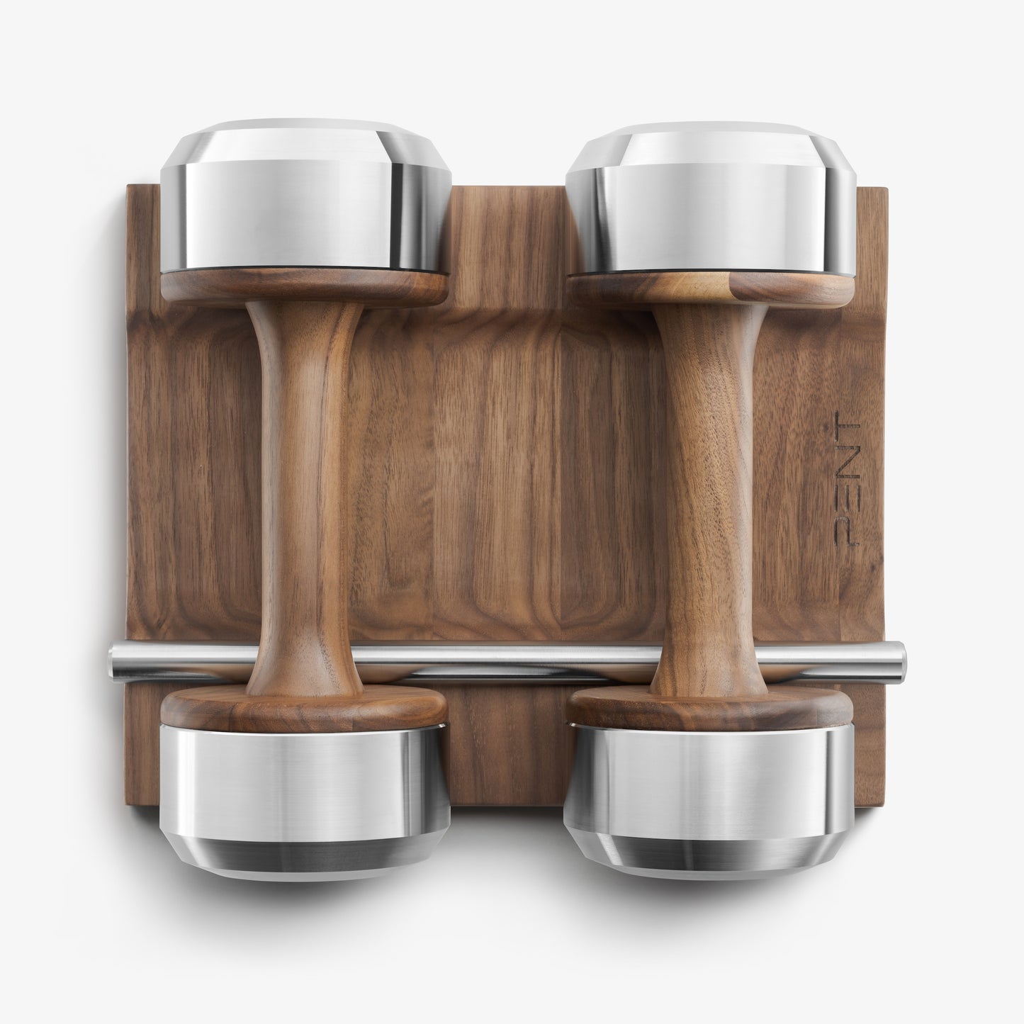 Luxury Fitness Equipment - Bespoke dumbbells. Wood and Stainless Steel. PENT COLMIA