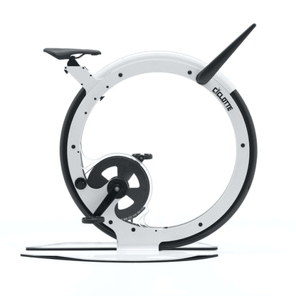 A luxury gym equipment, designer exercise bike in white steel color, handcrafted from Italy. Ciclotte Bike - Designer Exercise Bike