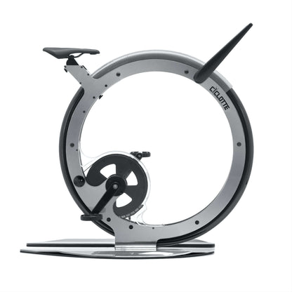 A luxury gym equipment, designer exercise bike in grey carbon color, handcrafted from Italy. Ciclotte Bike - Designer Exercise Bike
