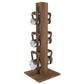 PENT Lova Luxury Kettlebells on a vertical stand, featuring customisable options in various weight ranges, wood types, and leather combinations.