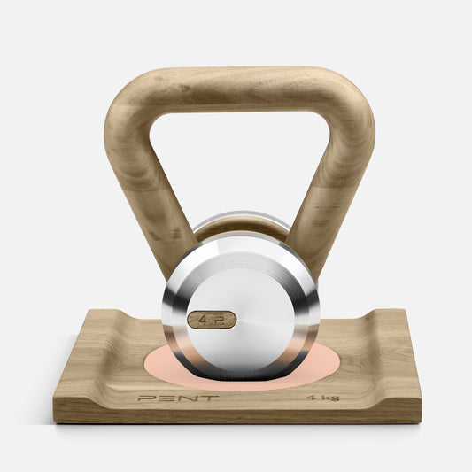 Luxury Fitness Equipment - Bespoke Kettlebells. Wood and Stainless Steel. PENT LOVA. Cycling Bears. Luxury Kettlebell.