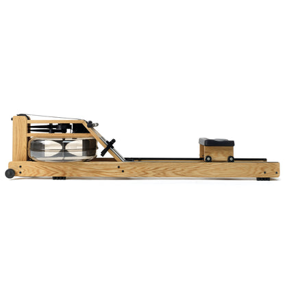 A luxurious home gym equipment, rowing machine with water resistance, made with high quality wood in oak wood finish. NOHRD Water Rower S4 - Rowing Machine