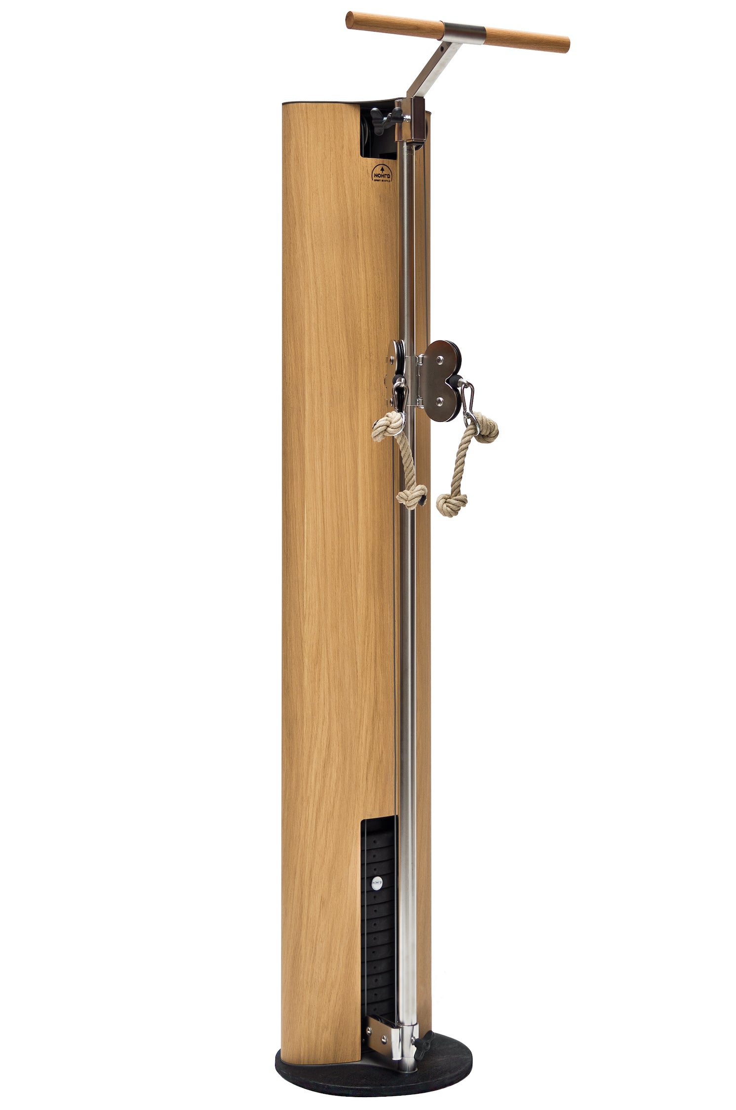 A luxury fitness equipment, multi use cable machine made with high quality oak wood. NOHRD SlimBeam - Cable Machine