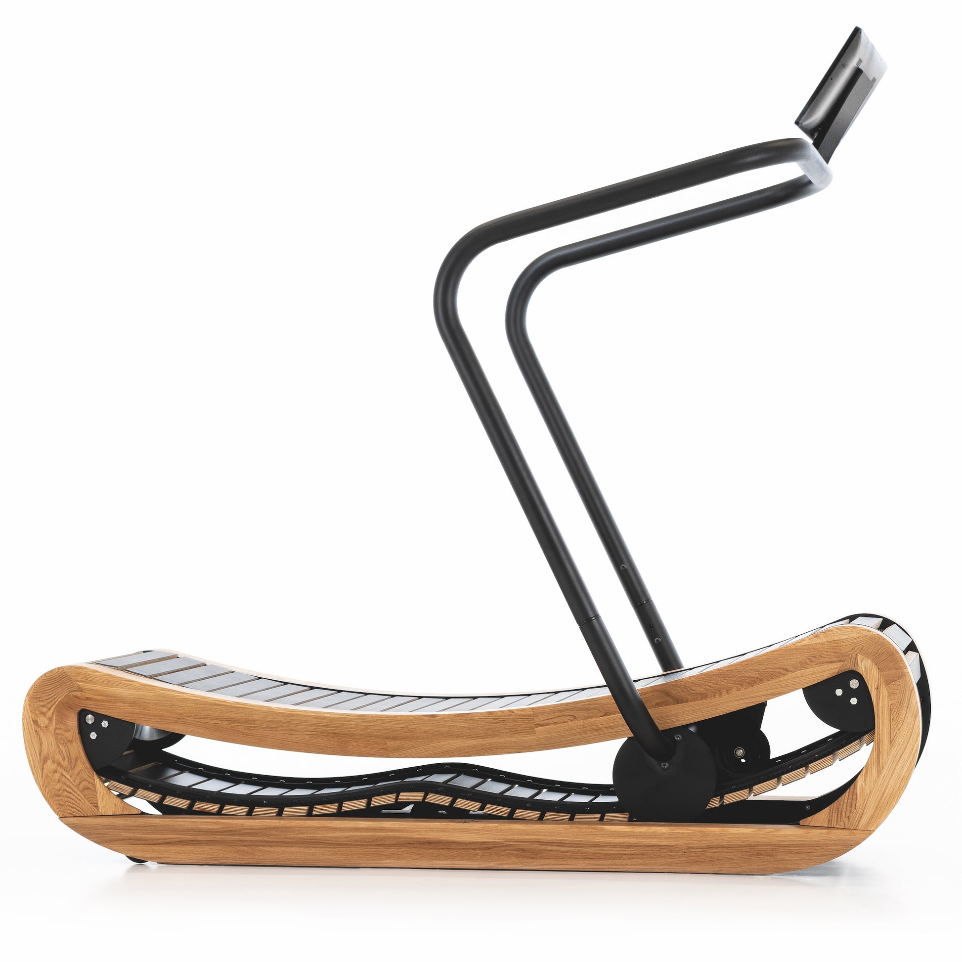 NOHrd Sprintbok manual curved wooden threadmill. Luxury fitness equipment. Cycling Bears.