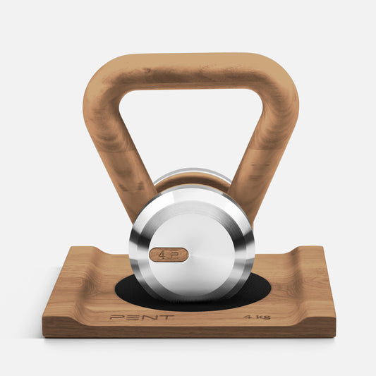 Luxury Fitness Equipment - Bespoke Kettlebells. Wood and Stainless Steel. PENT LOVA. Cycling Bears. Luxury Kettlebell.